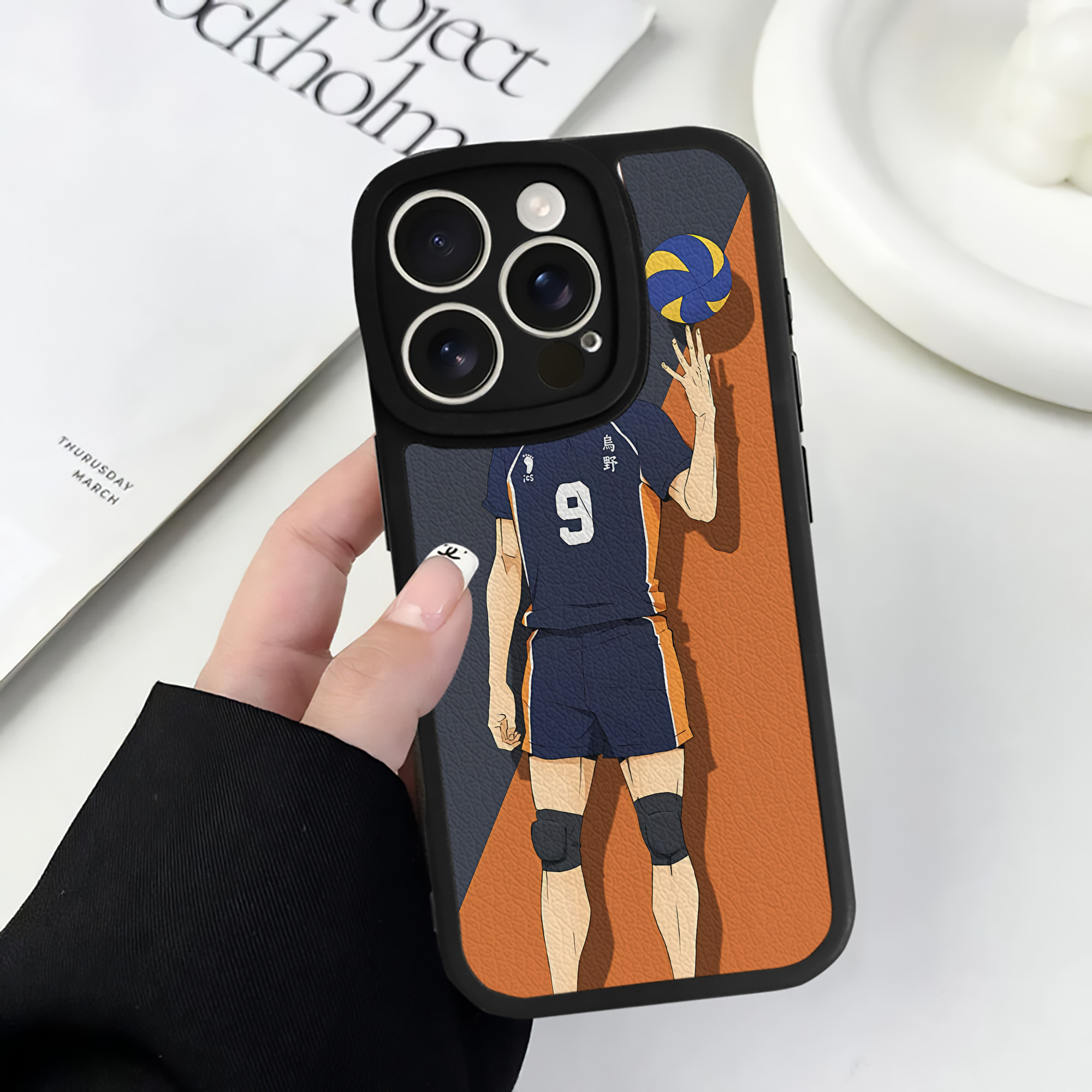 （画像用） ハイキュー!! Haikyu!! 【iPhone 16シリーズ対応】シリコンスマホケース（レザー調） 材質：シリコン
